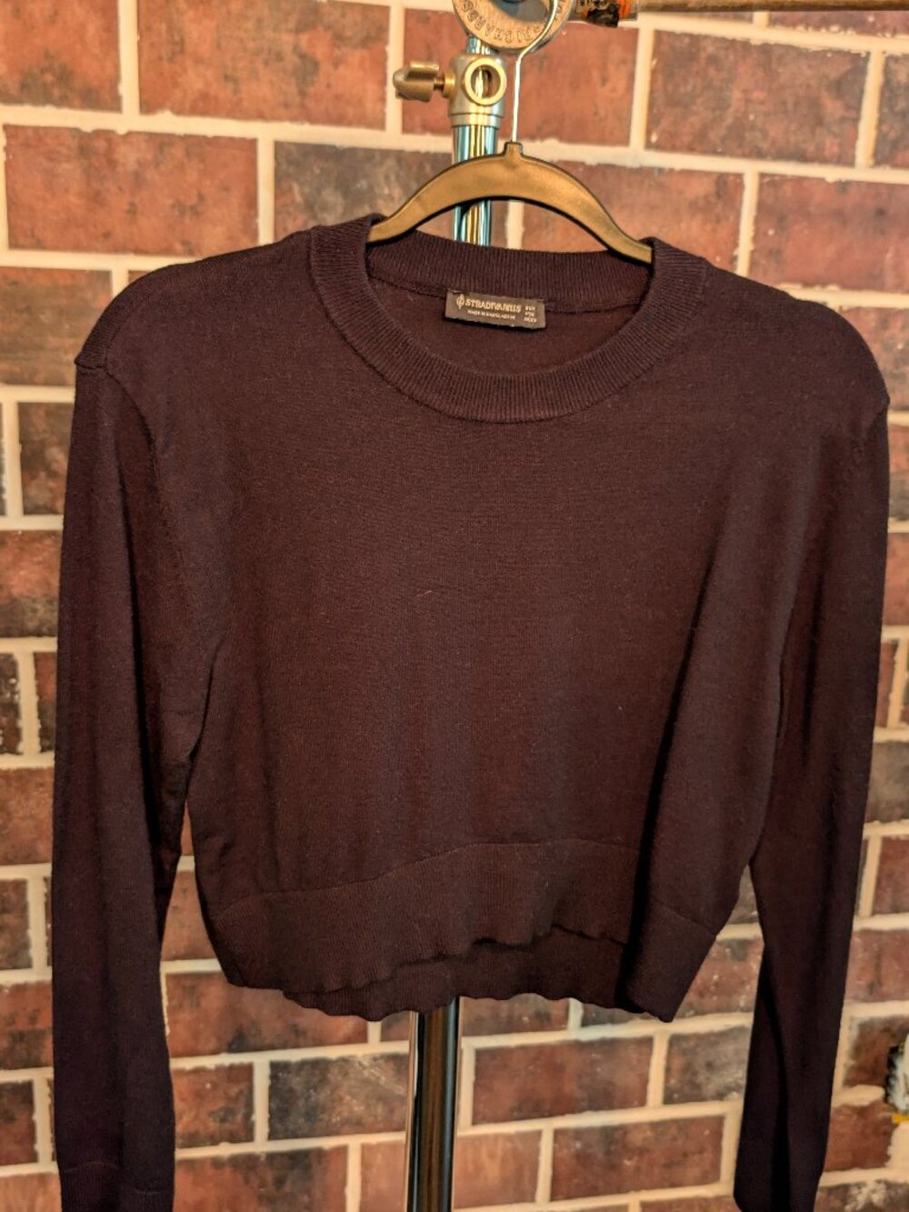 STRADIVARIUS Black Cropped Fine Knit Sweater S